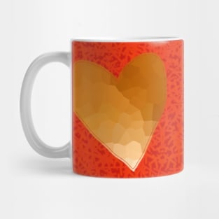 Gold Heart on Red Mug